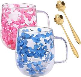 2 Stück 350ML Blumen Doppelschichts
