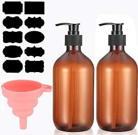 2 Stück 500 ml Plastik Flaschen Shampoo Flaschen