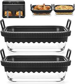 2 Stück Auflaufform Airfryer mit Silikongriffen