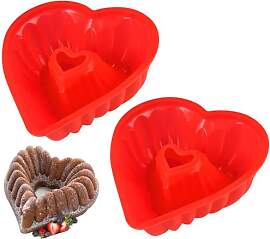 2 Stück Backform Herz, 20cm Kuchenform Herz,