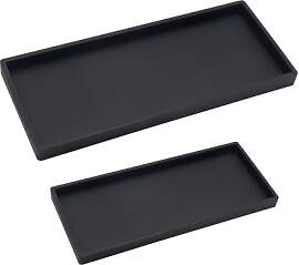 2 Stück Badezimmer Tablett, Schwarzes