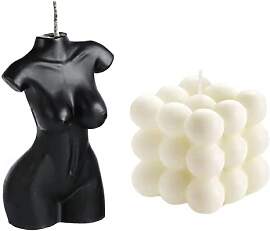2 Stück Bubble Cube Kerzen und weibliche