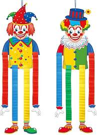 2 Stück Clown Deko Karneval, Clown Banner