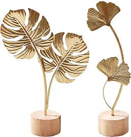 2 Stück Deko Schlafzimmer,Deko Gold,Ginkgoblatt