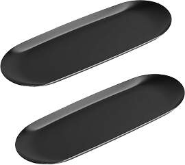 2 Stück Deko Tablett Edelstahl, Serviertablett