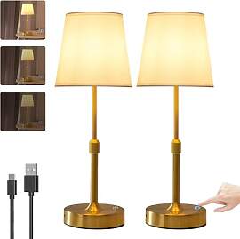 2 Stück Dimmbare LED Akku Tischlampe Kabellose,