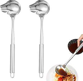 2 Stück Edelstahl Suppenkelle, Soßenkelle,