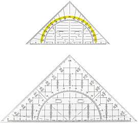 2 StüCk Geodreieck Mit Griff, 22 cm und 15 cm