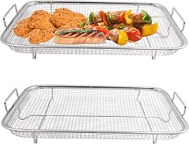 2 Stück Grillkorb Edelstahl,Backofen Grillkorb