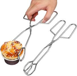 2 Stück Grillzange Scherenzange Edelstahl (25 cm) 