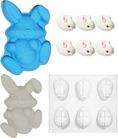 2 Stück Hase Kuchenform Silikon, Backform Hase