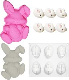2 Stück Hase Kuchenform Silikon, Backform Hase