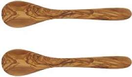 2 Stück im Set, Kochlöffel oval flacher Griff