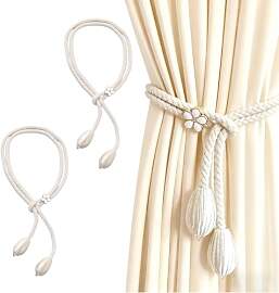 2 Stück in Beige Raffhalter für Vorhänge,