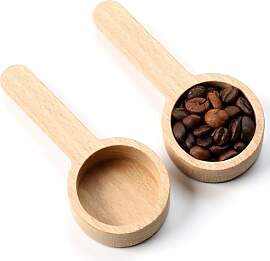 2 Stück Kaffeedosierlöffel Holz, Kaffee