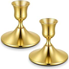 2 Stück Kerzenständer Gold Weinglas Kerzenhalter 