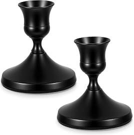 2 Stück Kerzenständer Schwarz Weinglas