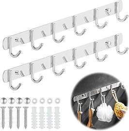 2 Stück Kleiderhaken Wand Garderobenleiste, 31cm