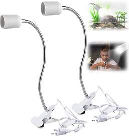 2 Stück Klemmleuchte: LED-Lampenfassung E27,
