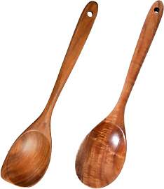 2 Stück Kochlöffel Holz, Holzkochlöffel