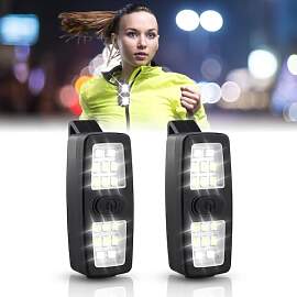 2 Stück Lauflicht Wiederaufladbar USB-C, 2-in-1