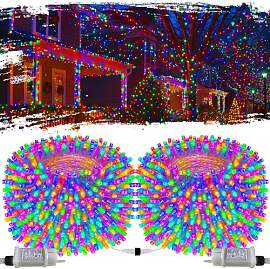 [2 Stück] LED Lichterkette Außen Bunt 200LED