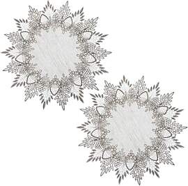 2 Stück Leinen Runde Tischdecke, 38 × 38 cm