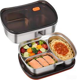 2 Stück Lunchbox Erwachsene 18/8 Edelstahl 1500ML 