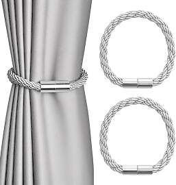 2 Stück Magnetische Vorhang Raffhalter, Grau