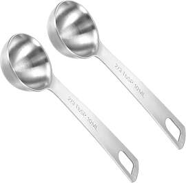 2 Stück Messlöffel Edelstahl 10 ml Silberner