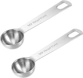 2 Stück Messlöffel Kaffee Edelstahl 7,5ml
