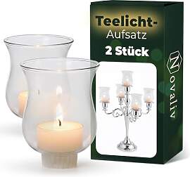 2 Stück Novaliv Teelichtaufsatz klar 8 cm