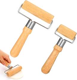 2 Stück Nudelholz Holz Teigroller, Kleine und