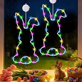 2 Stück Osterdeko Led Fenster Licht, Ostern Deko