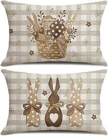 2 Stück Ostern Kissenbezug 30x50 cm,Soft Ostern
