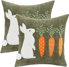 2 Stück Ostern Kissenbezug 45x45 cm Grün