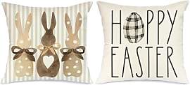 2 Stück Ostern Kissenbezug Hase, Dekorative