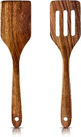 2 Stück Pfannenwender Holz - natürlicher