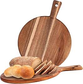 2 Stück Pizzateller Holz 30 cm Durchmesser -