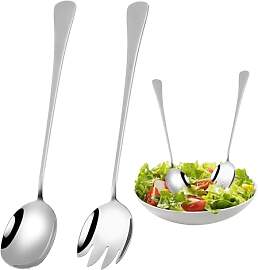2 Stück Salatbesteck Set Aus Edelstahl,28 Cm