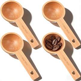2 Stück Salt Spoon Wood Mini Kaffeedosierlöffel