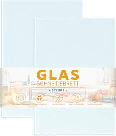 2 Stück Schneidebrett Glas 28x20cm,