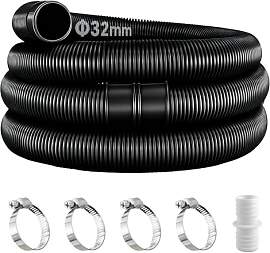 2 Stück schwarz Poolschlauch 32mm für Poolpumpen 