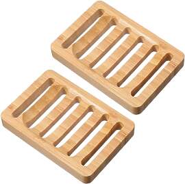 2 Stück Seifenschale Bambus,Shimmeroo Natürliche 