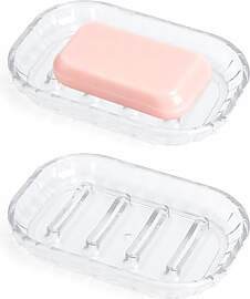2 Stück Seifenschale Kunststoff, Transparent