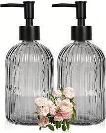 2 Stück Seifenspender Glas - 400ml Seifenspender