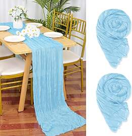 2 Stück Seihtuch Tischläufer Babyblau, 90 x 300