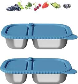 2 Stück Snackbox Mit Fächern,420ML Snackbox