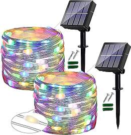 [2 Stück]Solar Lichterkette Außen Wetterfest,