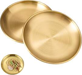 2 Stück Tablett Gold,Kerzenteller Gold,Goldenes